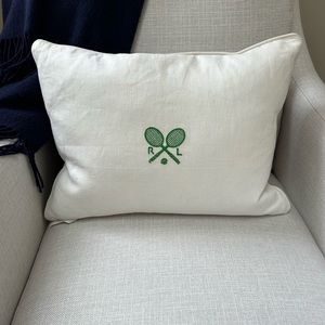 New w/ Tags Ralph Lauren Ashby Throw Pillow Off White Bottle Green